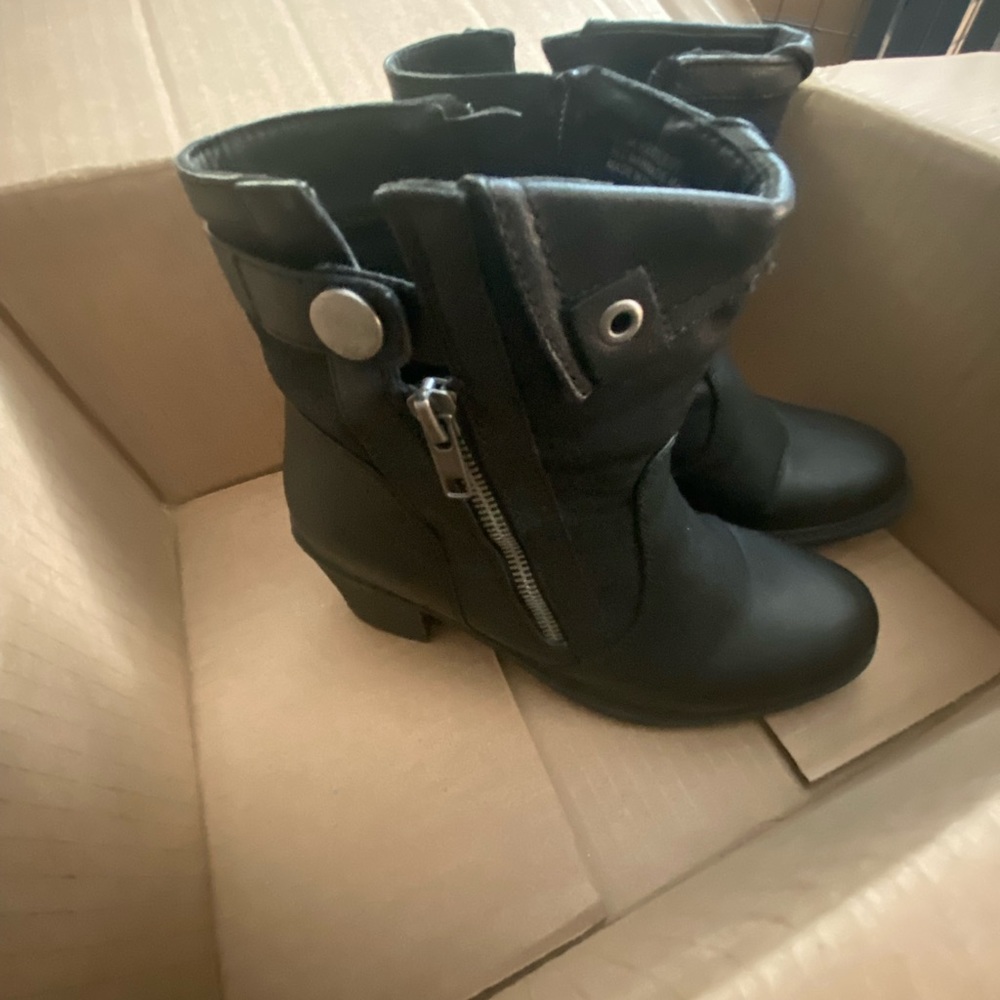 Faux leather booties